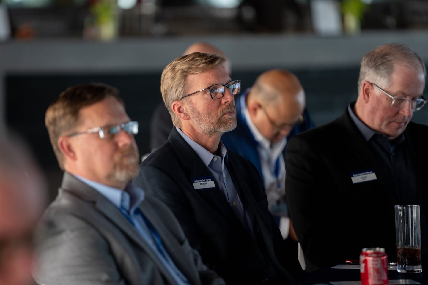 A row of attendees listening from their seats during a session at the Automotive News Congress: Los Angeles, City Market Social House