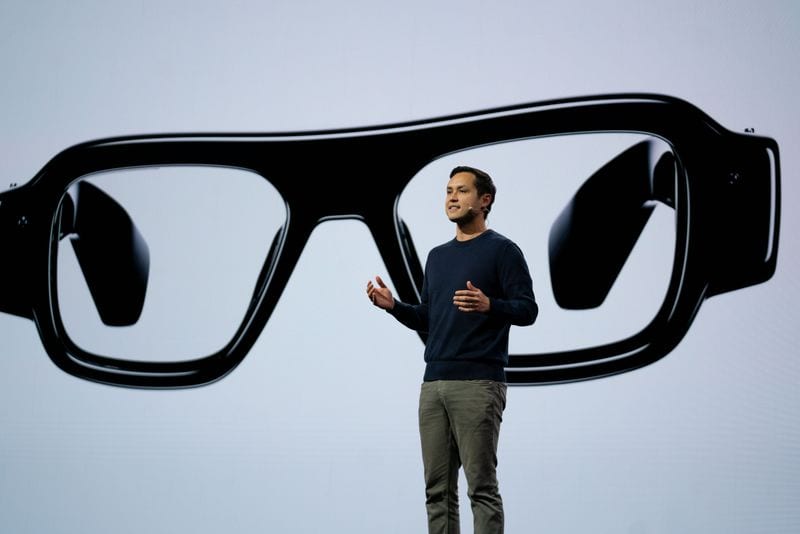 Snap CTO Bobby Murphy speaking on stage at the Augmented World Expo in Long Beach