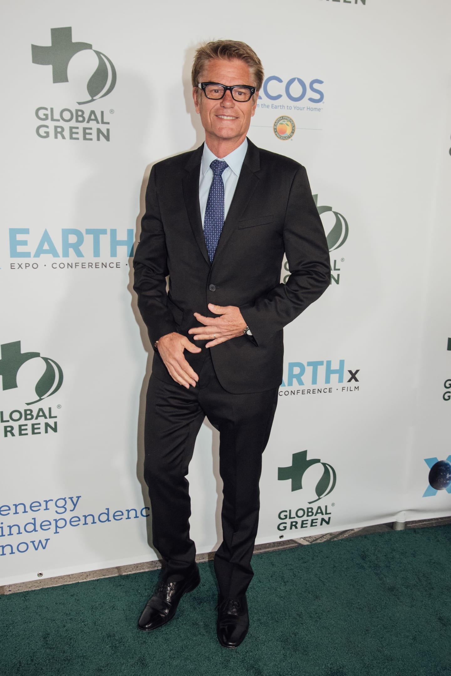 A guest photographed on the green carpet at the 15th annual Global Green pre-Oscar gala at NeueHouse Hollywood