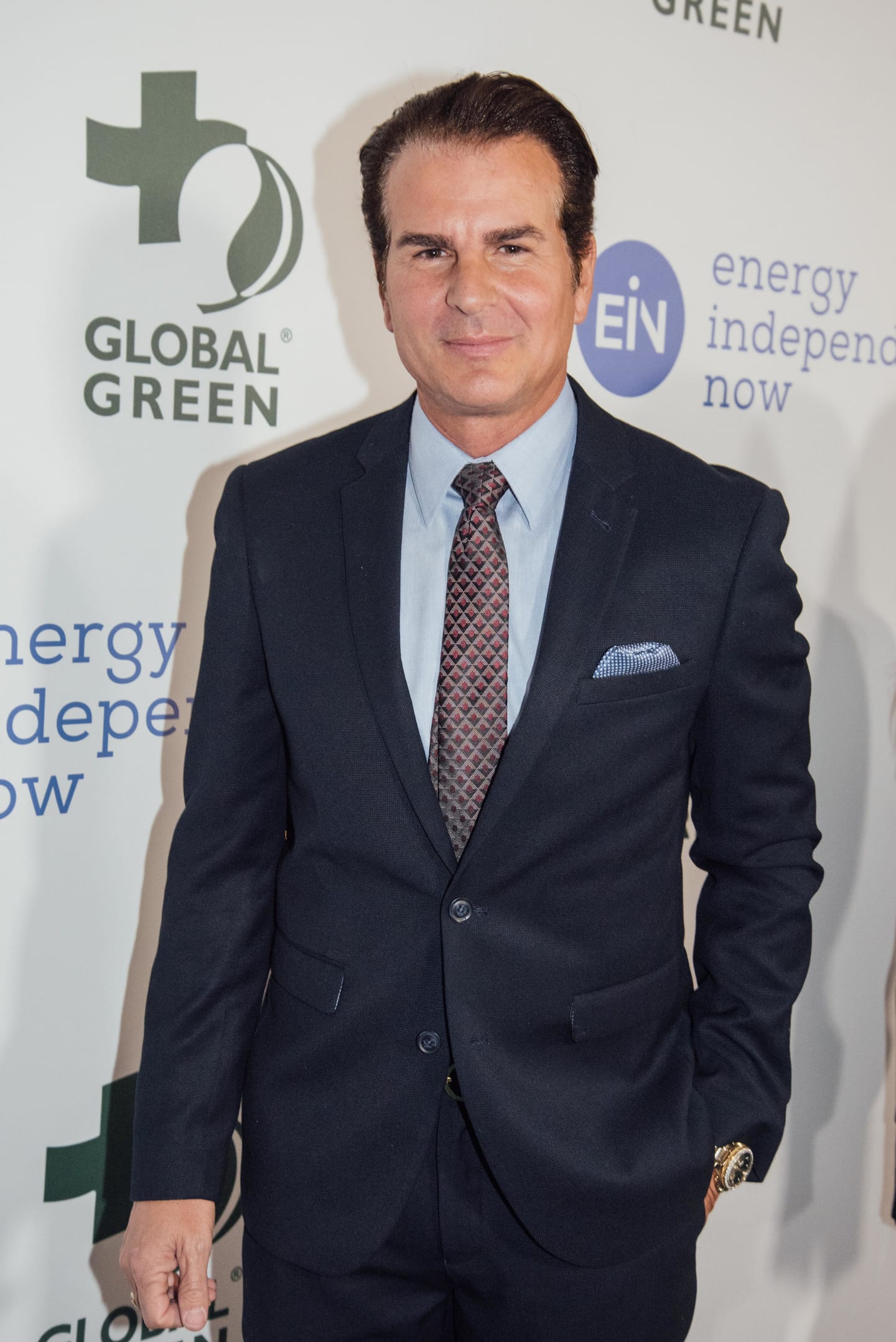 A guest photographed on the green carpet at the 15th annual Global Green pre-Oscar gala at NeueHouse Hollywood