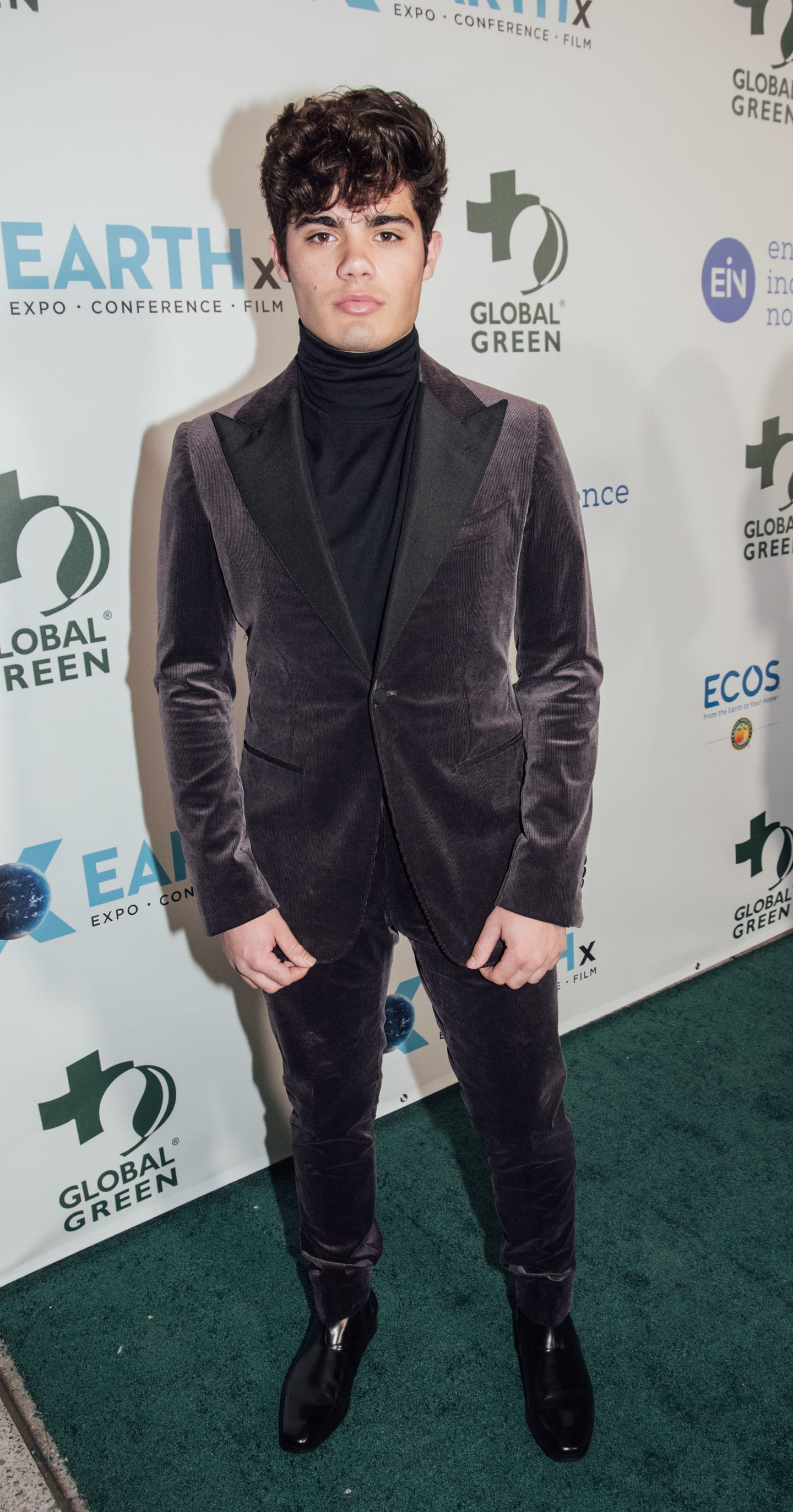 A guest photographed on the green carpet at the 15th annual Global Green pre-Oscar gala at NeueHouse Hollywood
