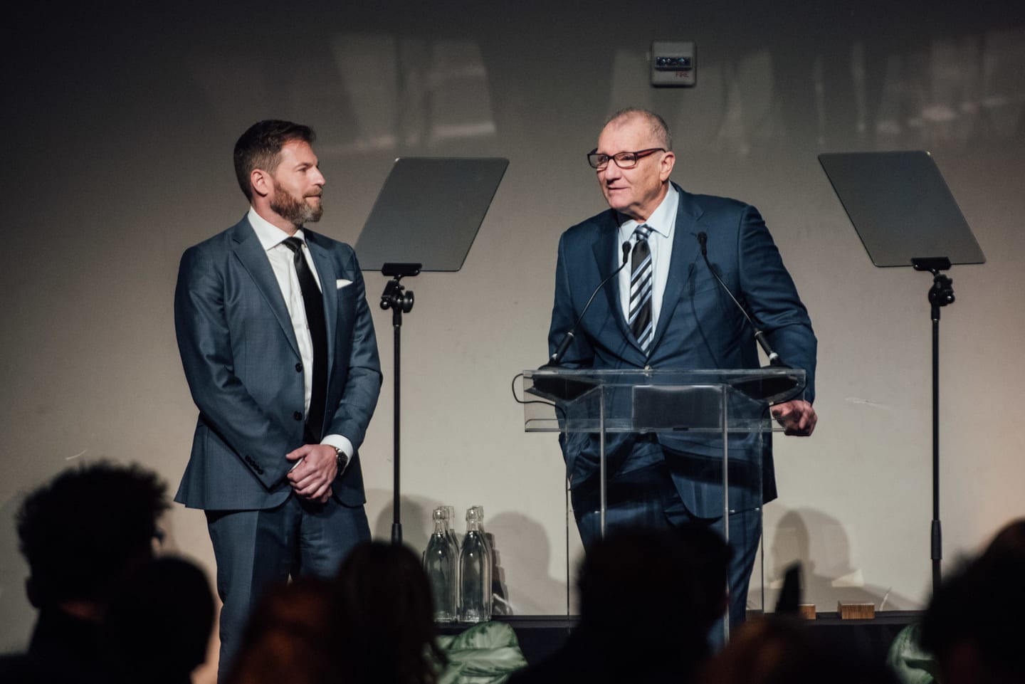 A speaker at the podium during the 15th annual Global Green pre-Oscar gala at NeueHouse Hollywood