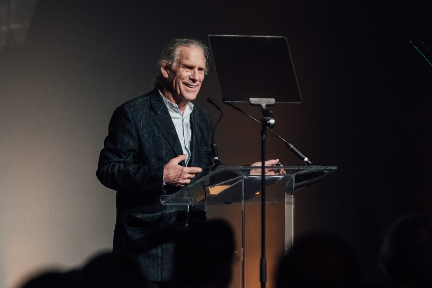 A speaker at the podium during the 15th annual Global Green pre-Oscar gala at NeueHouse Hollywood
