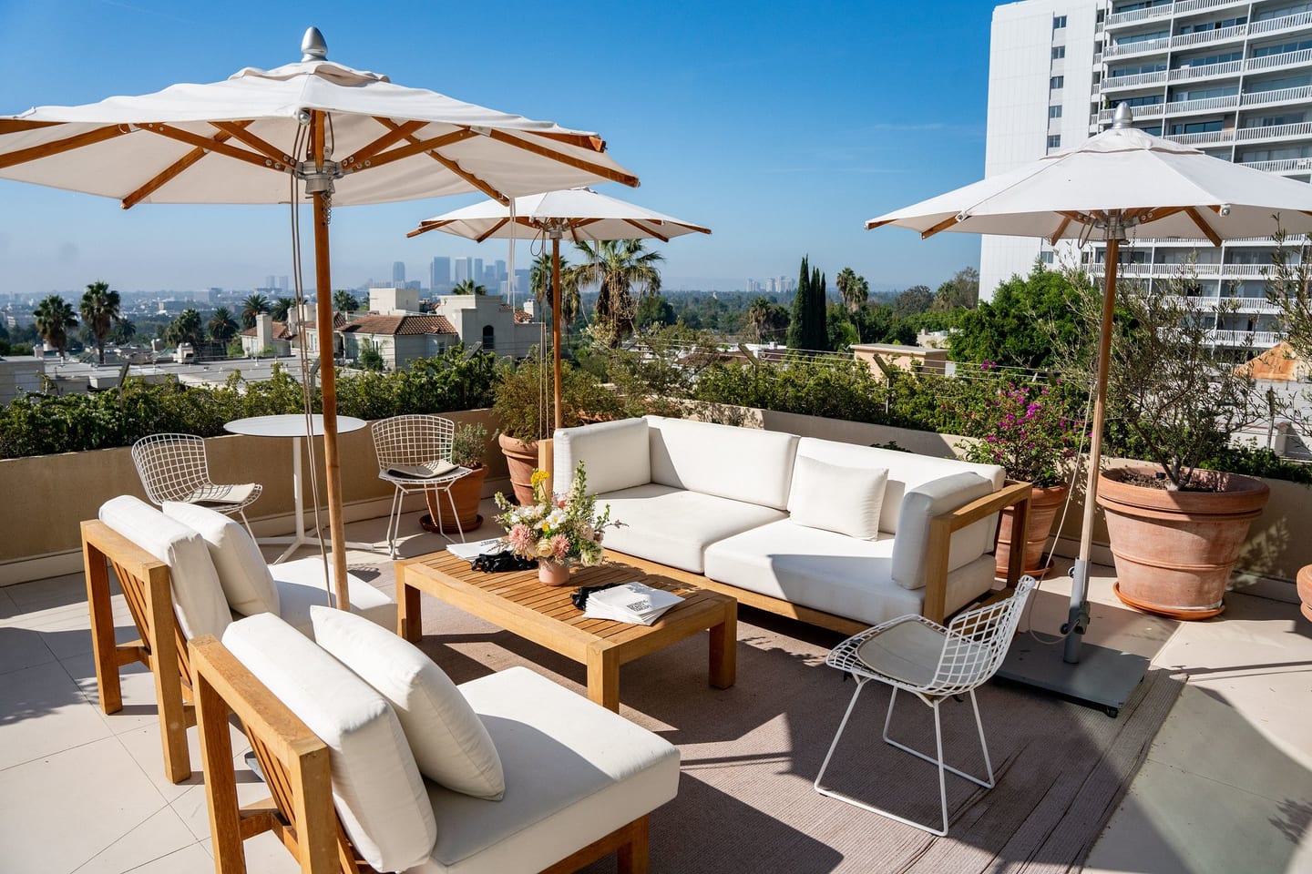 Poolside at a private Los Angeles hillside estate event