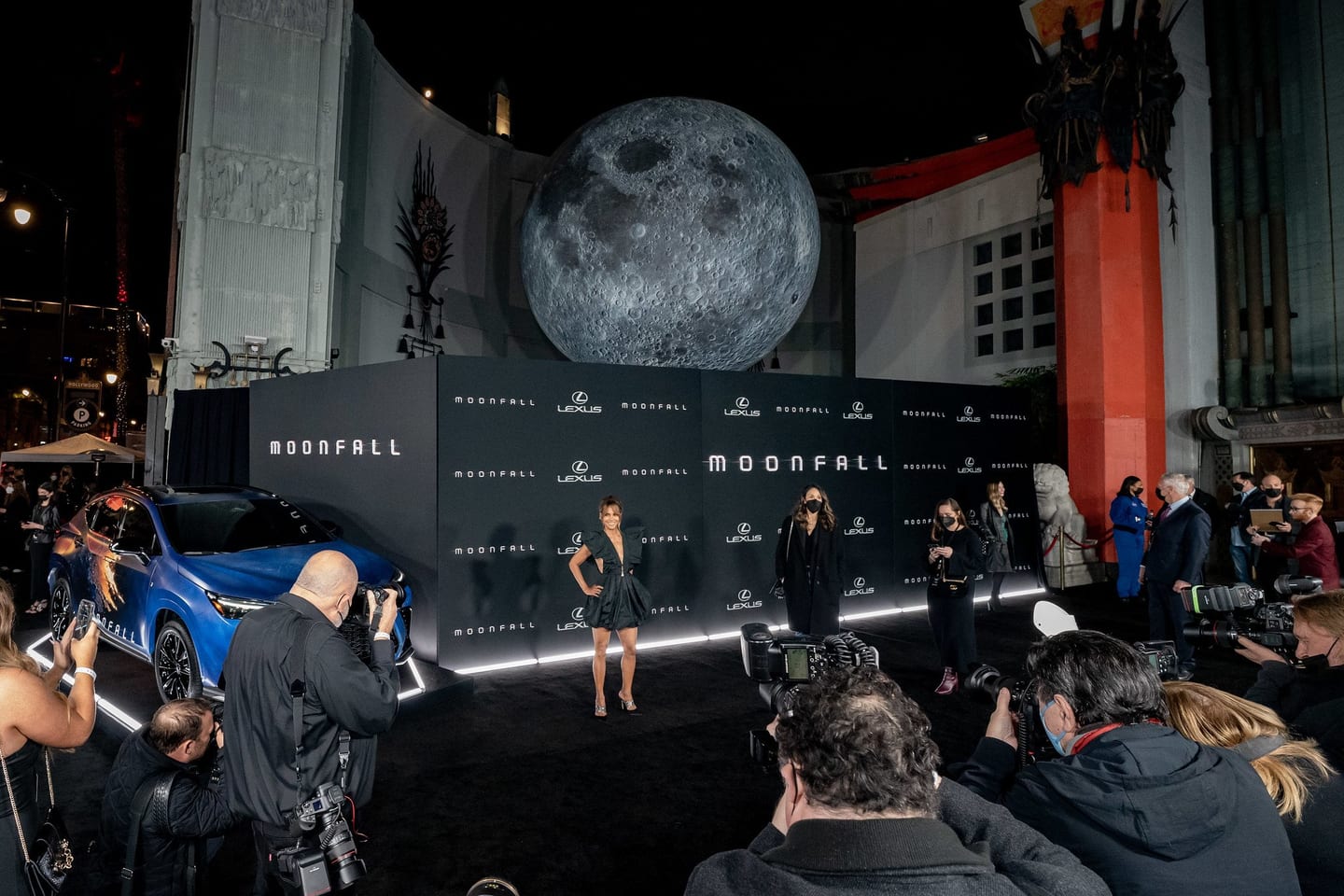 Guest at the Moonfall premiere backdrop