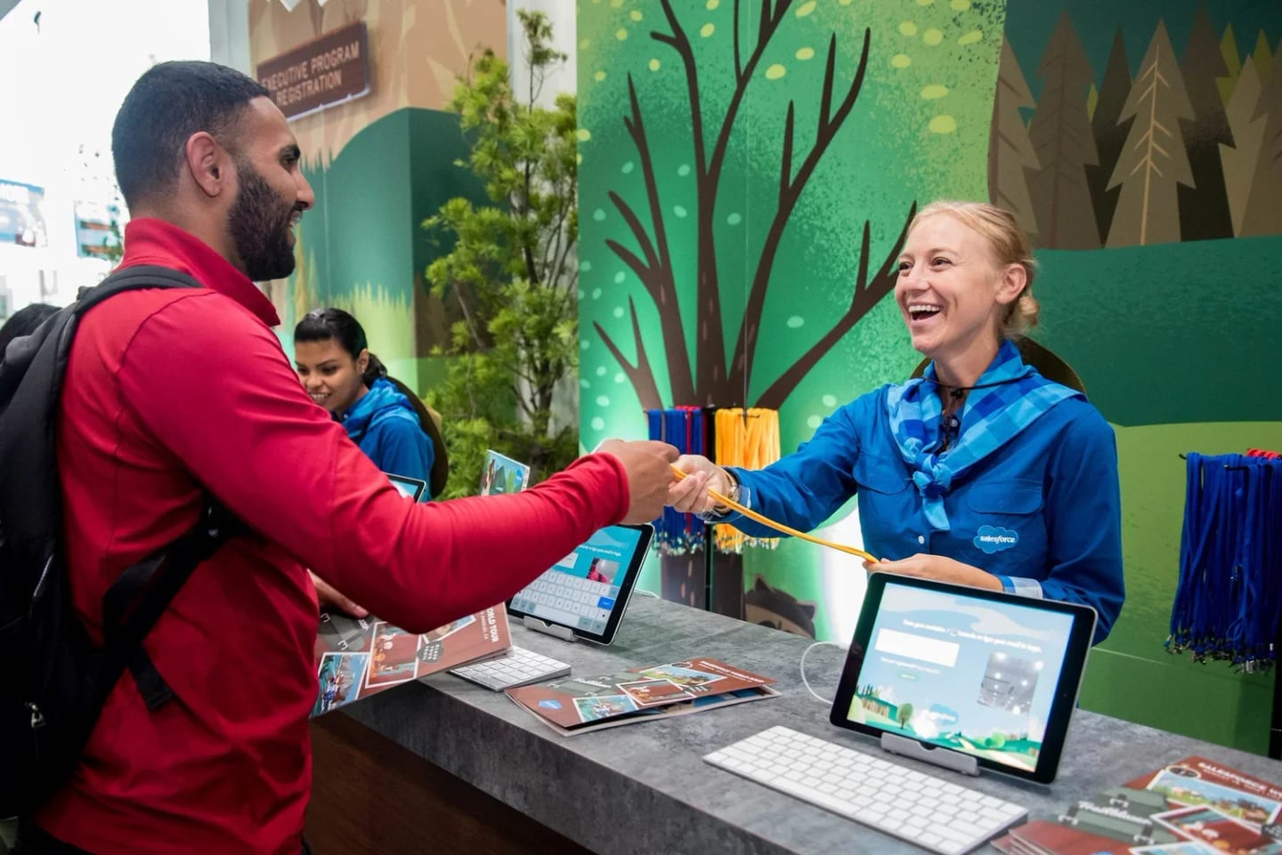 Attendees at a Salesforce branded corporate event